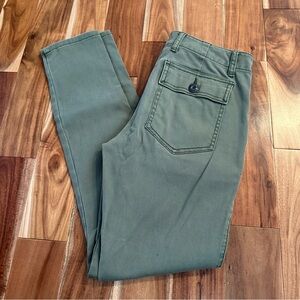 Cabi Green Utility Workwear Pants The Quest Stretch Size 6